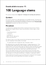 First page of resource 17: 100 Language stems (PDF)