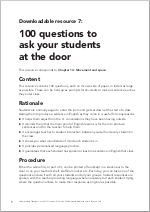 First page of resource 7: 100 questions to ask your students at the door (PDF)