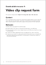 First page of resource 9: Video clip request form (PDF)